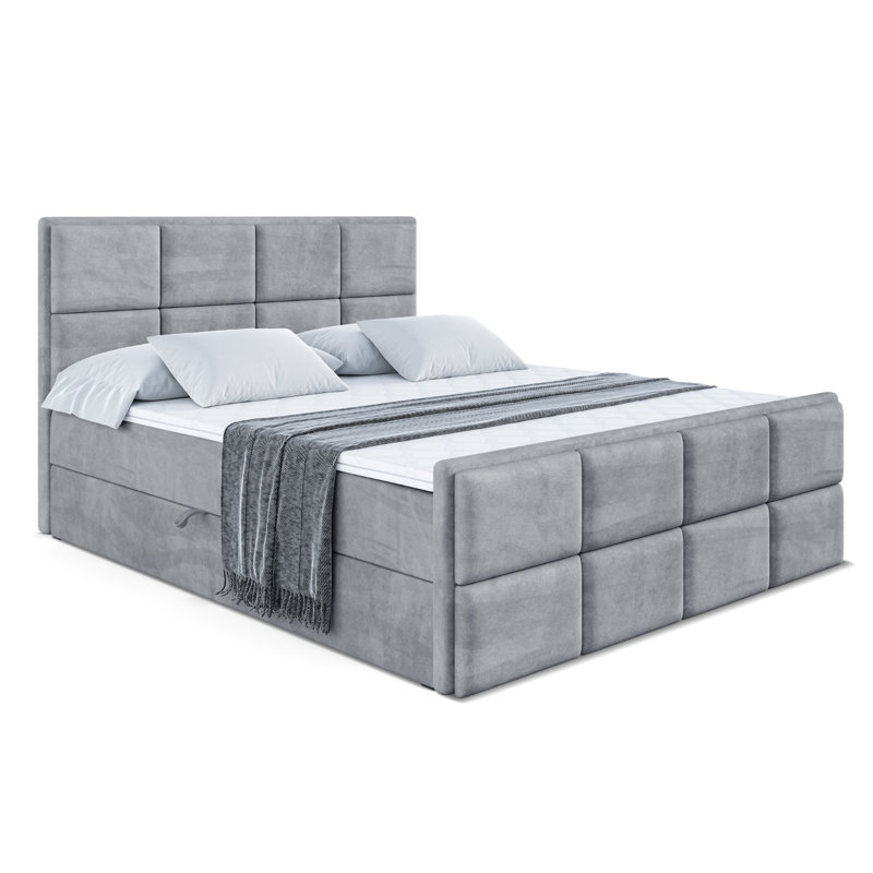 Bed, 160cm W x 200cm L, in Grey