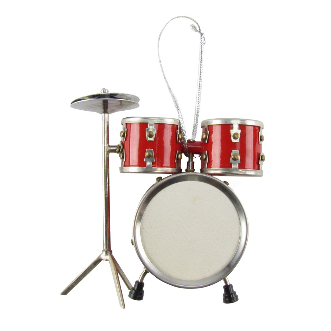 Adynn Miniature Drum Set Musical Instrument Realistic Hanging Figurine Ornament The Holiday Aisle®