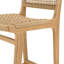 Set Of 2 Garden Bar Stools Teak Synthetic