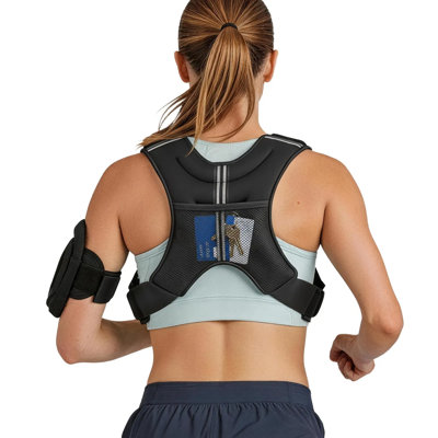 10 Lbs Weighted Vest, Body Weight Vest For Men Women With Reflective Stripe & Adjustable Buckle, Workout Equipment For Strength Training Running Jogging Fitness Muscle Building Weight Loss, Black