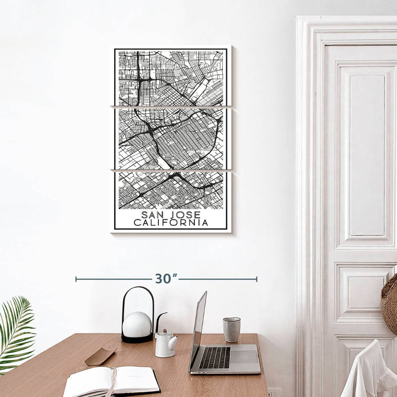 Aliaz San Jose City Map, 32" H x 20" W