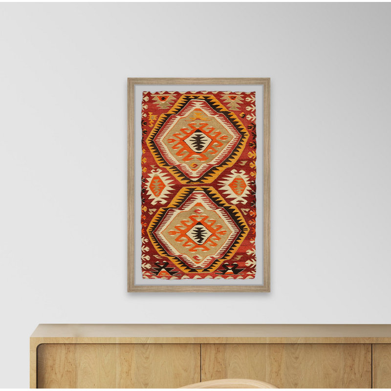 Orange Glow Pattern 1 Piece Single Picture Frame Wall Art, 61cm H x 41cm W x 3.81cm D