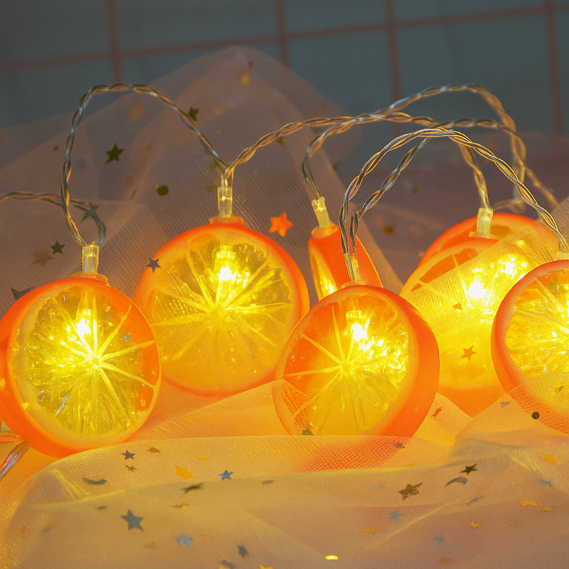 Ensemble de 2 guirlandes de 10 lumières DEL orange - blanc chaud