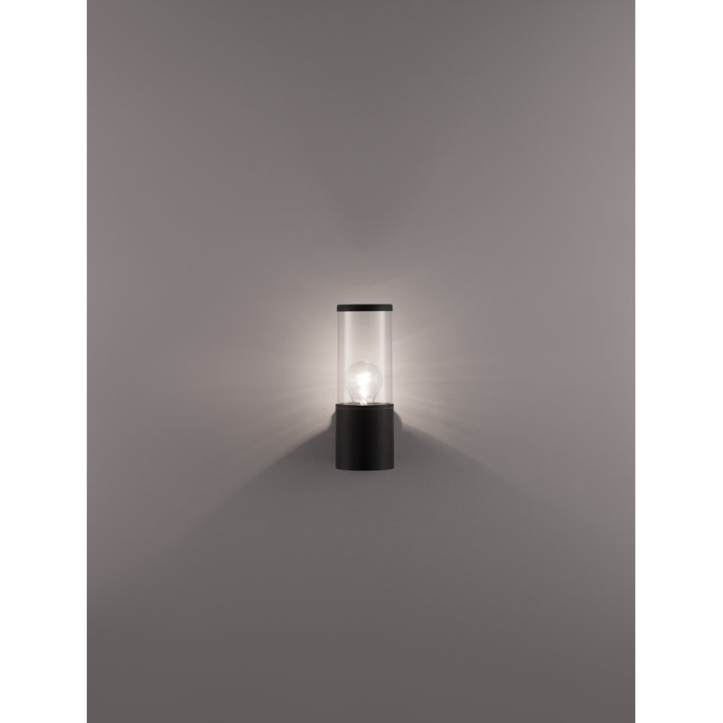 Dark Grey Metal Bollard Light, 25cm H x 9cm W x 12cm D