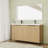 60'' Freestanding Double Bathroom Vanity with Resin Top and Soft-Close Door