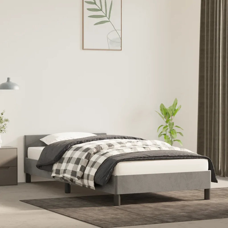 Humma Upholstered Bed, Light Grey, Super King (6')