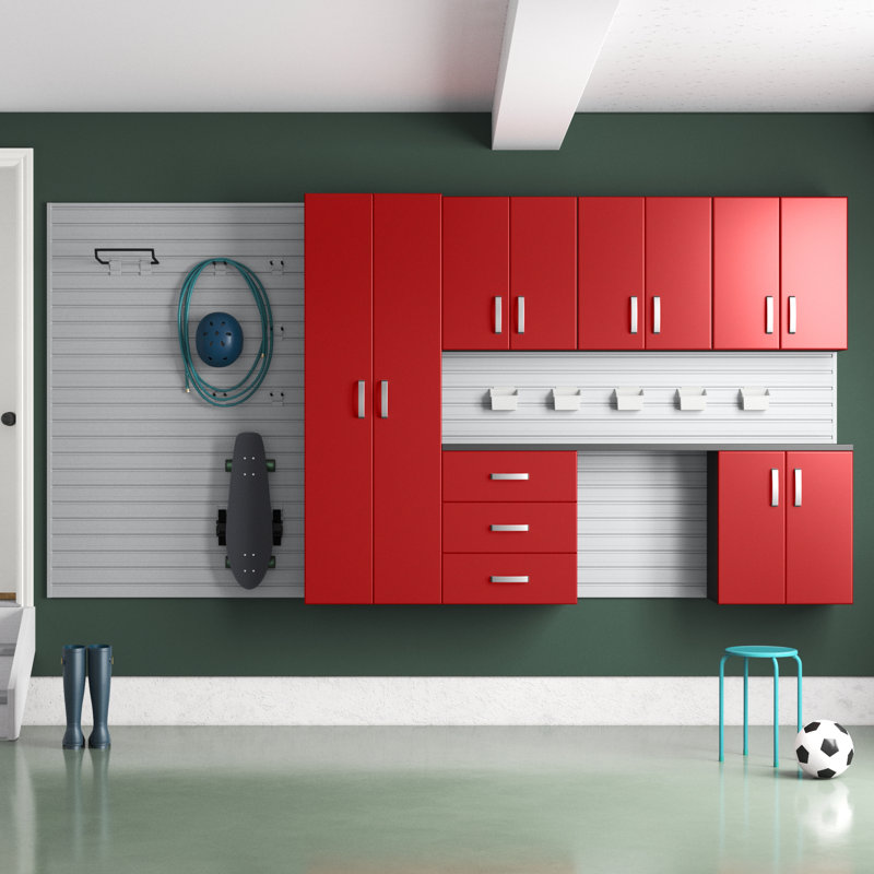Deluxe 6 Piece Storage System, White/Red Carbon