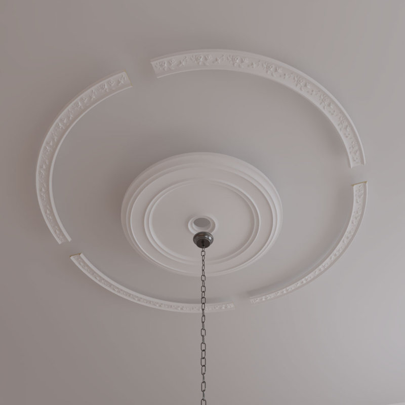 Ensemble d'anneaux de plafond Floral, H 76 po x l 76 po x P 1 po, Paquet de 4 (forme un cercle complet)