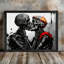 «Black Skull Kiss», impression de style graffiti audacieux, impression encadrée-937873564