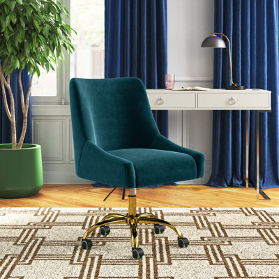 Westlyn Task Chair with Velvet and Double Wheel by Etta Avenue
