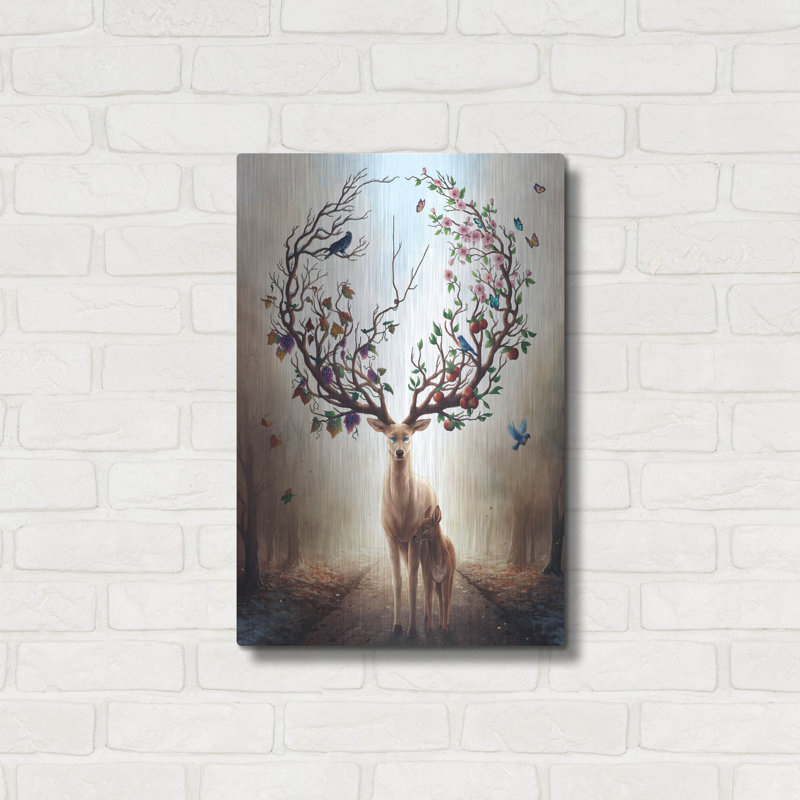 "Seasons" par JoJoes, art sur métal, H 24 po x l 16 po