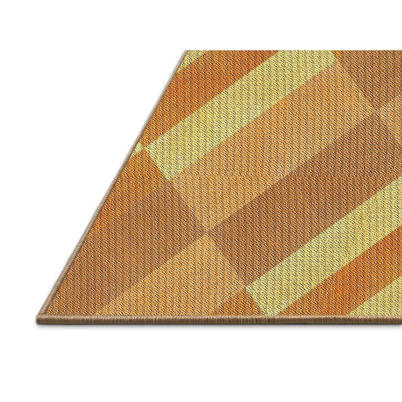 Tapis brun clair à motifs/orange Lakeville, Rectangle 5 pi x 7 pi