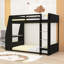 Lit superposé en bois avec bureau, tablettes, station de charge et éclairage DEL-3297722-3297724