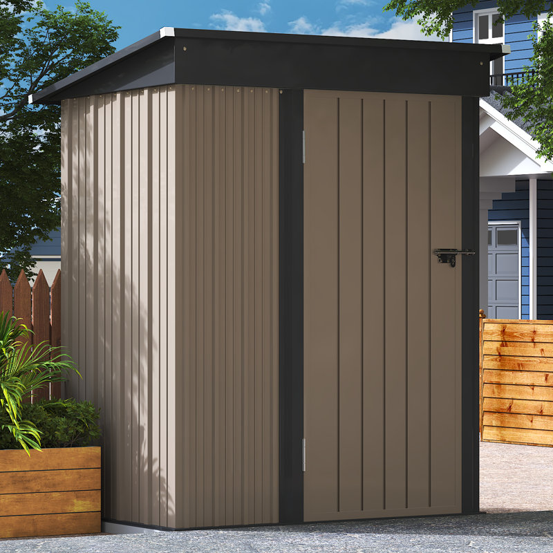 5 ft. W X 3 ft. D Galvanized Steel Storage Shed