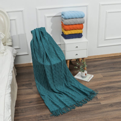 Chevron Knitted Throw Blanket (50" x 60")