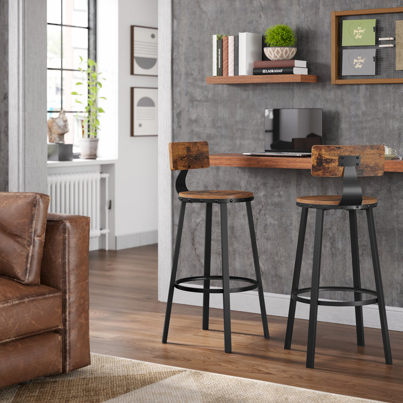 Brookdale Stool, Rustic Brown/Black, Bar Stool (28.7" Seat Height)
