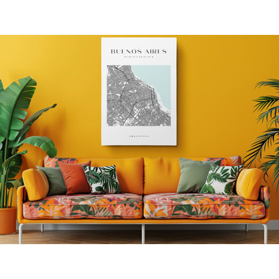 Buenos-Aires Map Print Argentina Canvas Print