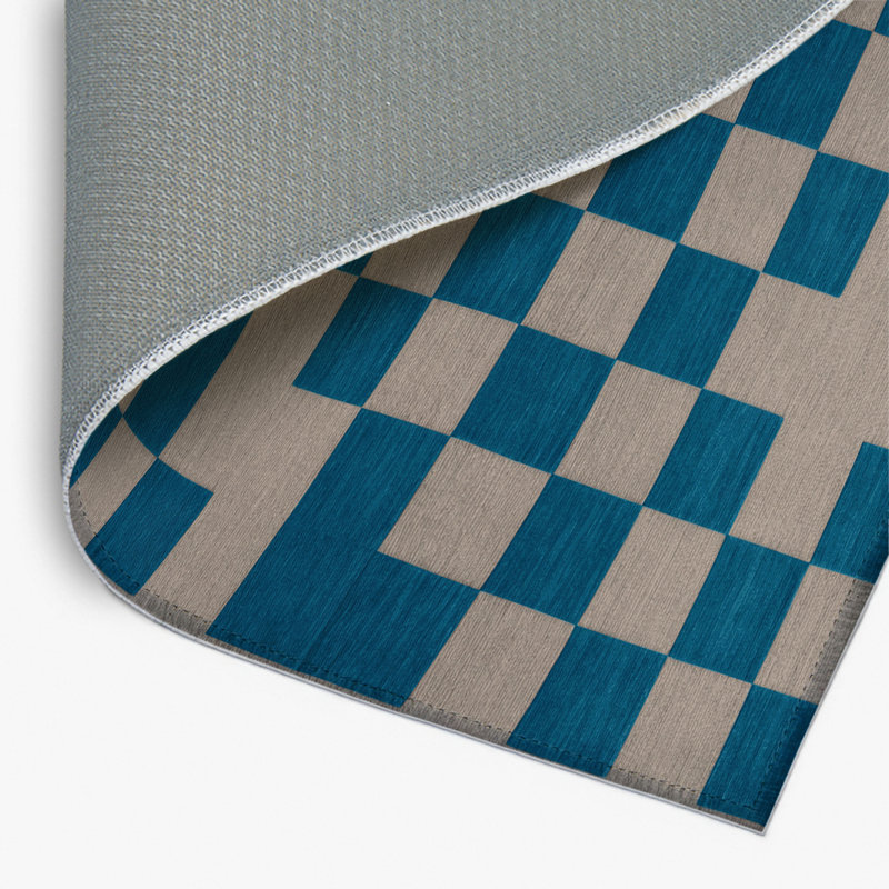Tapis d'intérieur et d'extérieur à carreaux vert, Rectangle 4pi x 6 pi