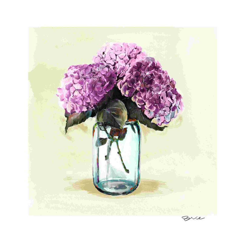 Fleur d'hortensia mauve, H 36 po x l 36 po