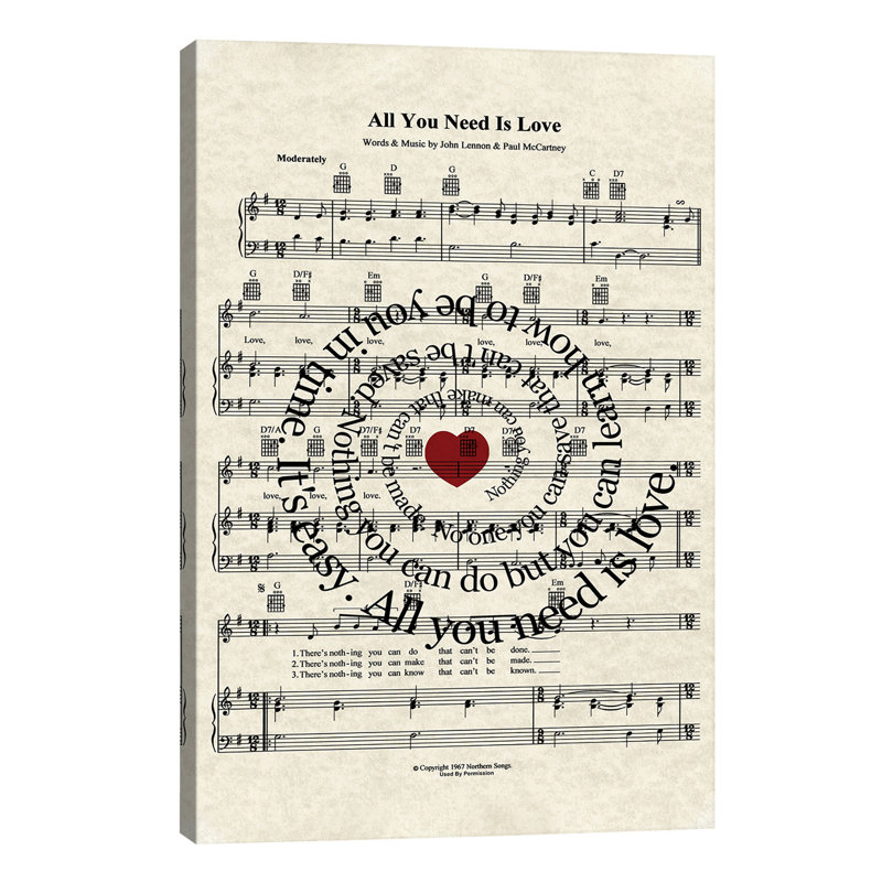 All You Need Is Love - Wrapped Canvas Print, 101.6 cm H x 66.04 cm W x 3.175 cm D