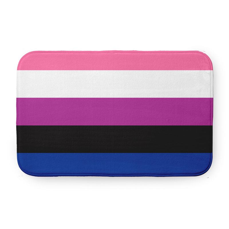Tapis pour salle de bain Shelbey, Mauve / Noir
