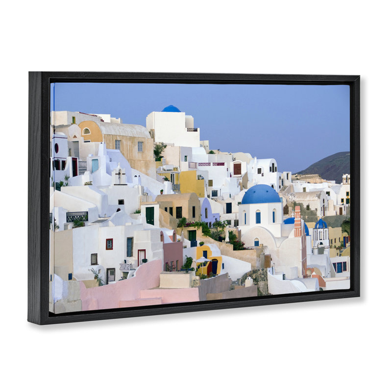 Seaside City Architecture View, Jet Black Floater Frame, 17" H x 25" W