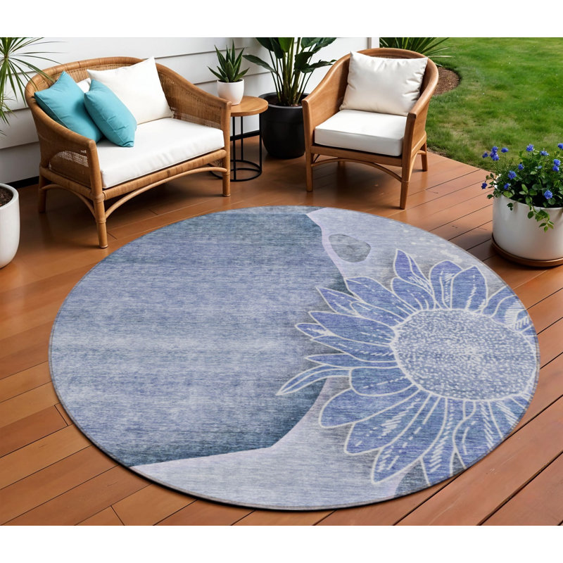 Tapis rond 8 po Indigo