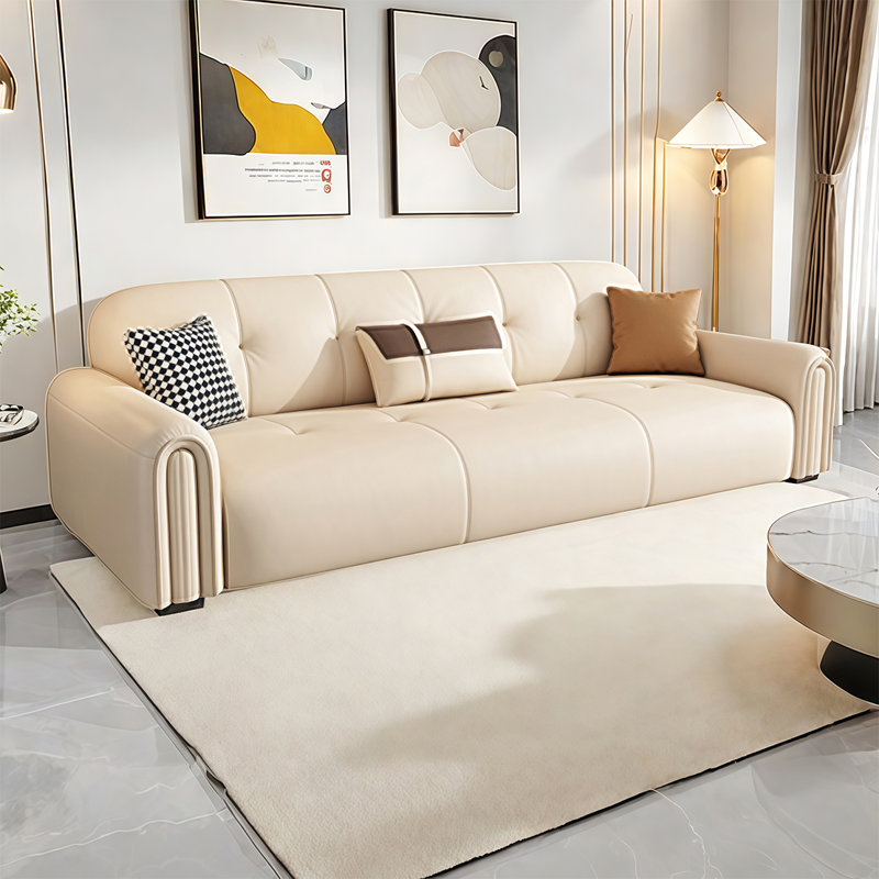 Canapé droit simple de style nordique, 3, H 33,85 po x l 86,61 po x P 35,43 po