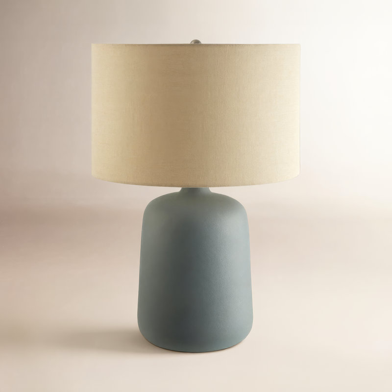Dilan Ceramic Table Lamp, Dark Gray