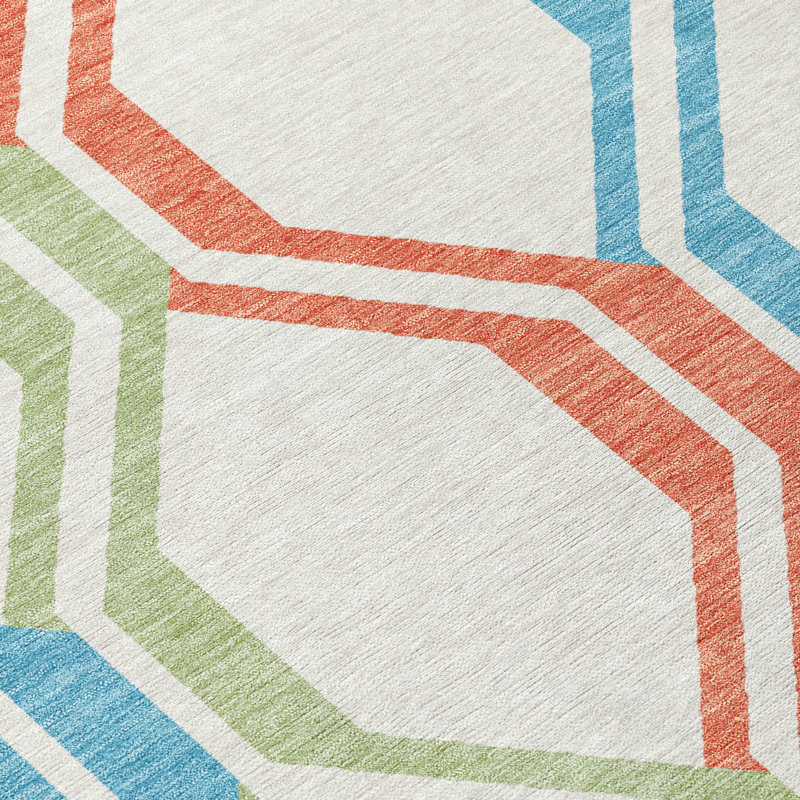 Machine Washable Indoor/Outdoor Chantille ACN2326 Mid-Century Modern Rug, Rectangle 8' x 10'