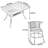 Rattan patio table and chair combination