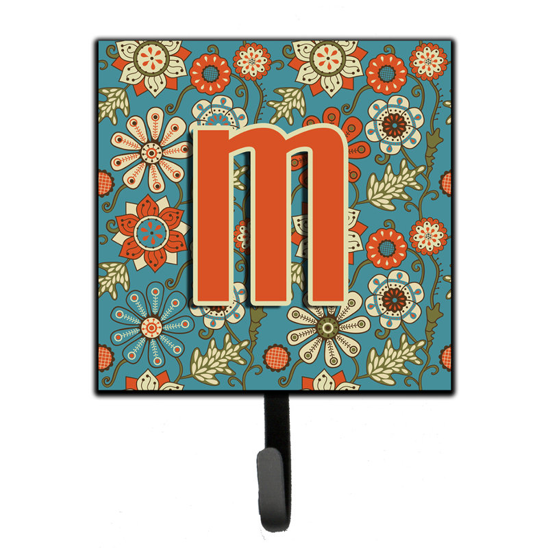 Porte-laisse rétro et crochet mural fleurs, M