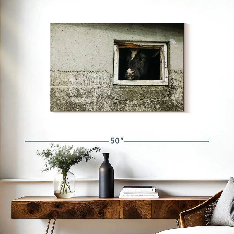 Brampt Window Peeping Cow, 24" H x 36" W