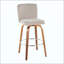 Tabouret de bar à hauteur fixe avec pivot en bois avec repose-pieds rond en métal - ensemble de 2