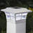 White Pvc Integrated LED Fence Post Cap Light 5 In. X 5 In. with Base Adapter Included