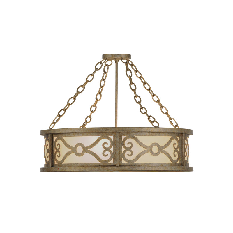 4 - Light Chandelier, Antique Brass