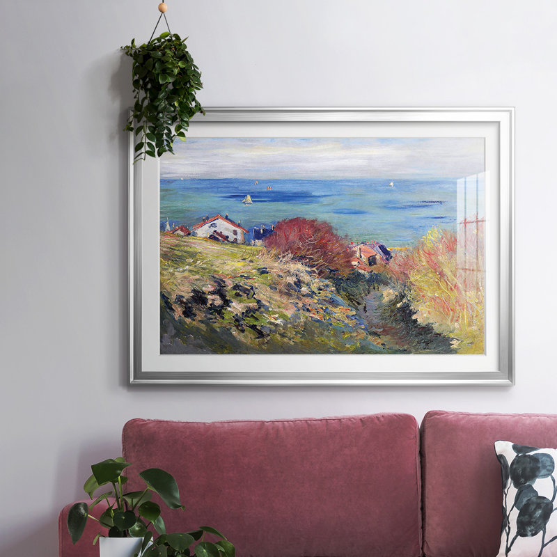 Pourville, 1882, reproduction d'art encadrée, Argent, H 27 po x l 39 po x P 1,5 po