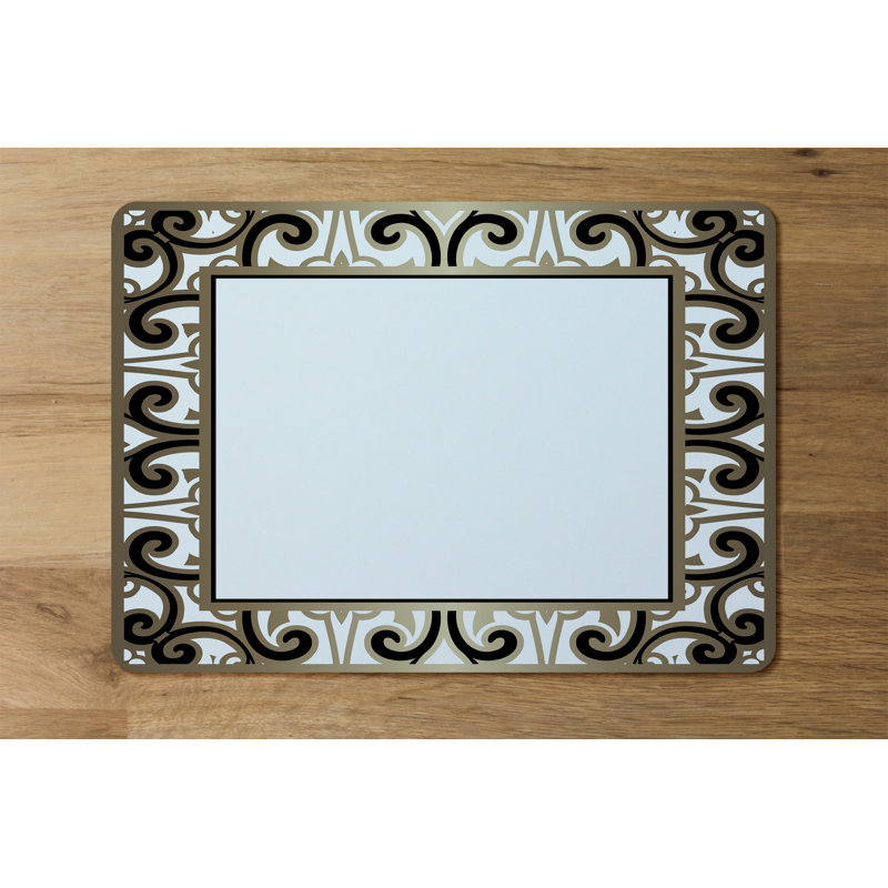Dzerun Polyester, Wood Geometric Rectangle Placemat