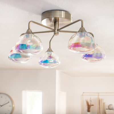Alberico Glass LED Semi Flush Mount