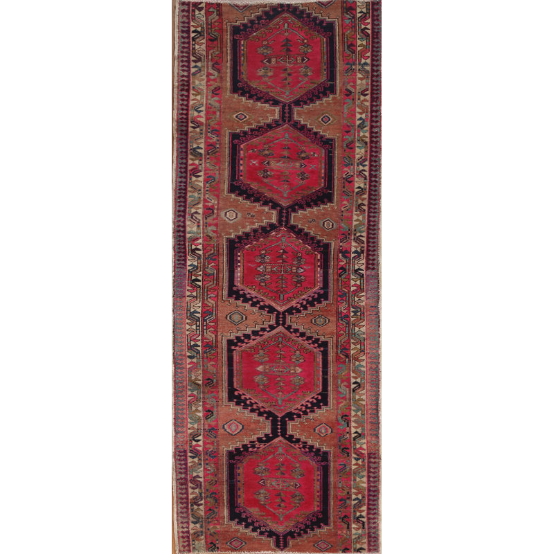 Tapis de couloir en laine fait à la main 4 x 10