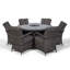 Karas 6 - Person Patio Dining Set Umbrella Hole Included Round Table with Cushions Included-39926005