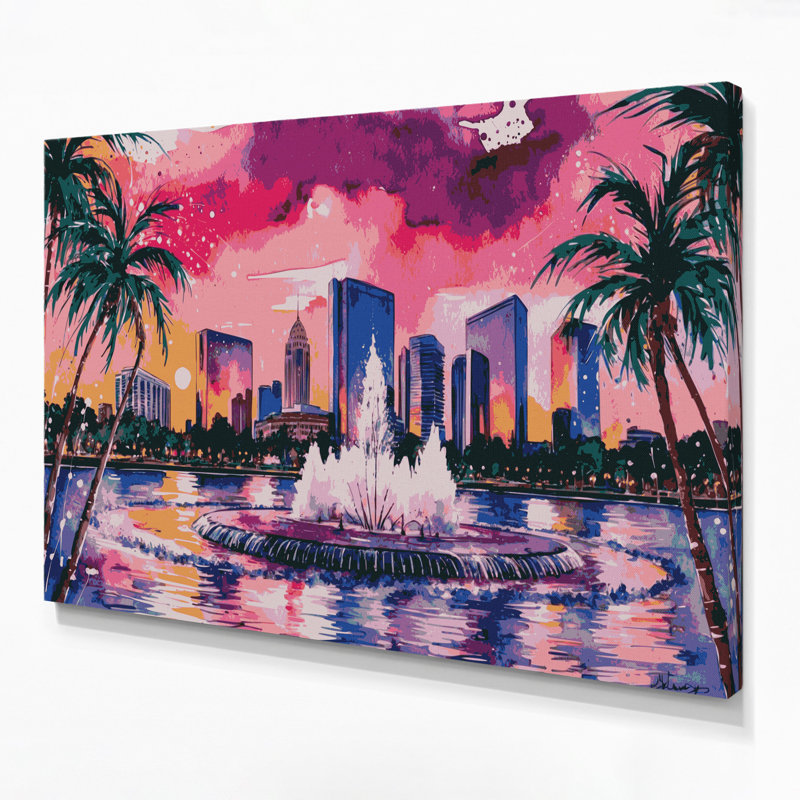 Art mural sur toile, villes, Orlando, Floride, H 20 po x l 30 po