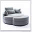 Grande chaise ronde avec rangement en tissu de lin pour le salon de l'hôtel avec coussins