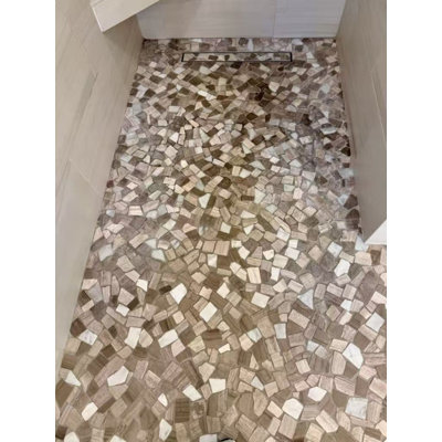 Mosaïque gréco-romaine en marbre naturel gris d'Athènes