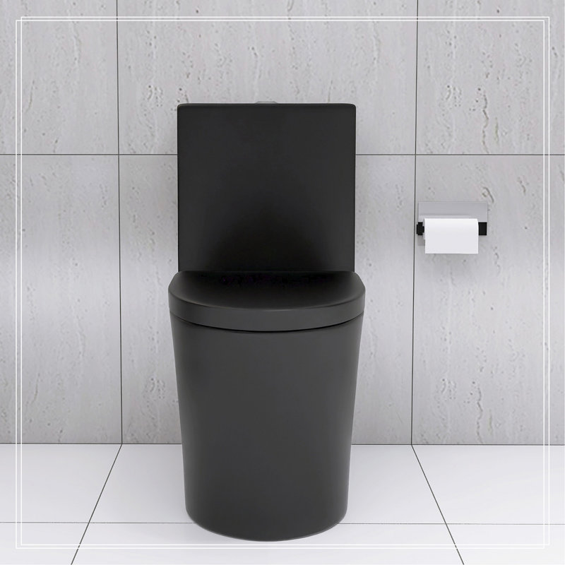 Toilette allongée une pièce, Noir mat