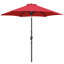 Parasol de marché 9 pi avec bouton poussoir inclinable et manivelle, rouge-111781682