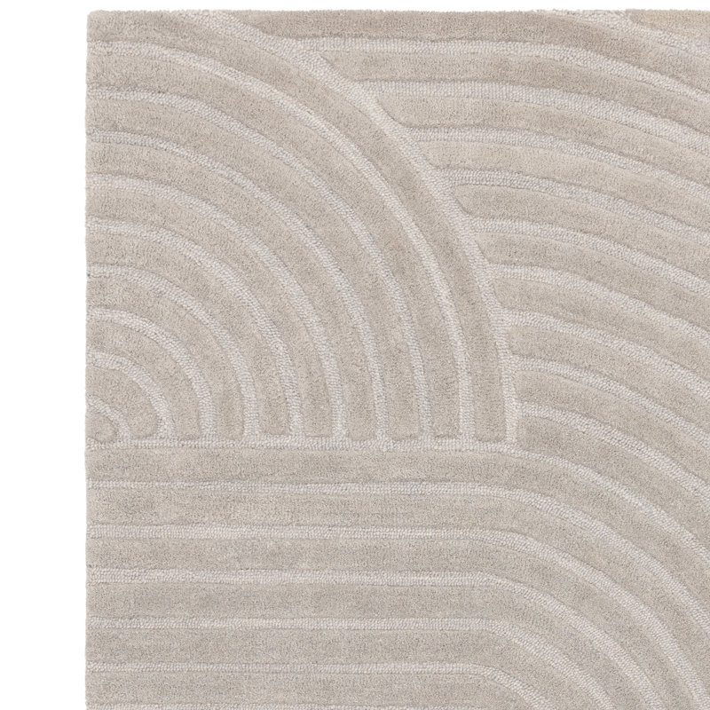Aariona Hand Tufted Geo Silver Area Rug, Rectangle 200cm x 290cm