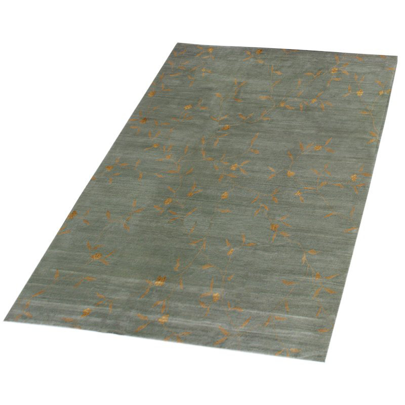 Climbing Floral Area Rug in Blue/Green/Yellow, Rectangle 8' x 10'