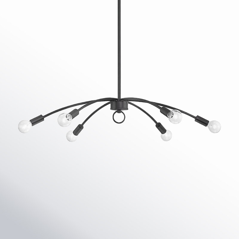 Inari 6 - Light Metal Dimmable Chandelier, Matte Black