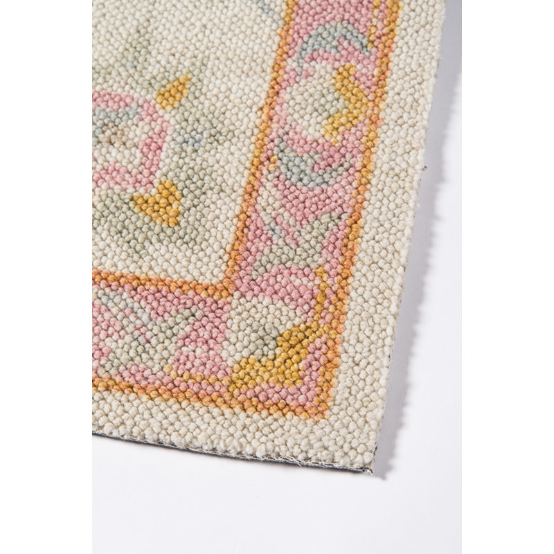 Guerin Oriental Pink Wool & Nylon Area Rug | Viv + Rae™